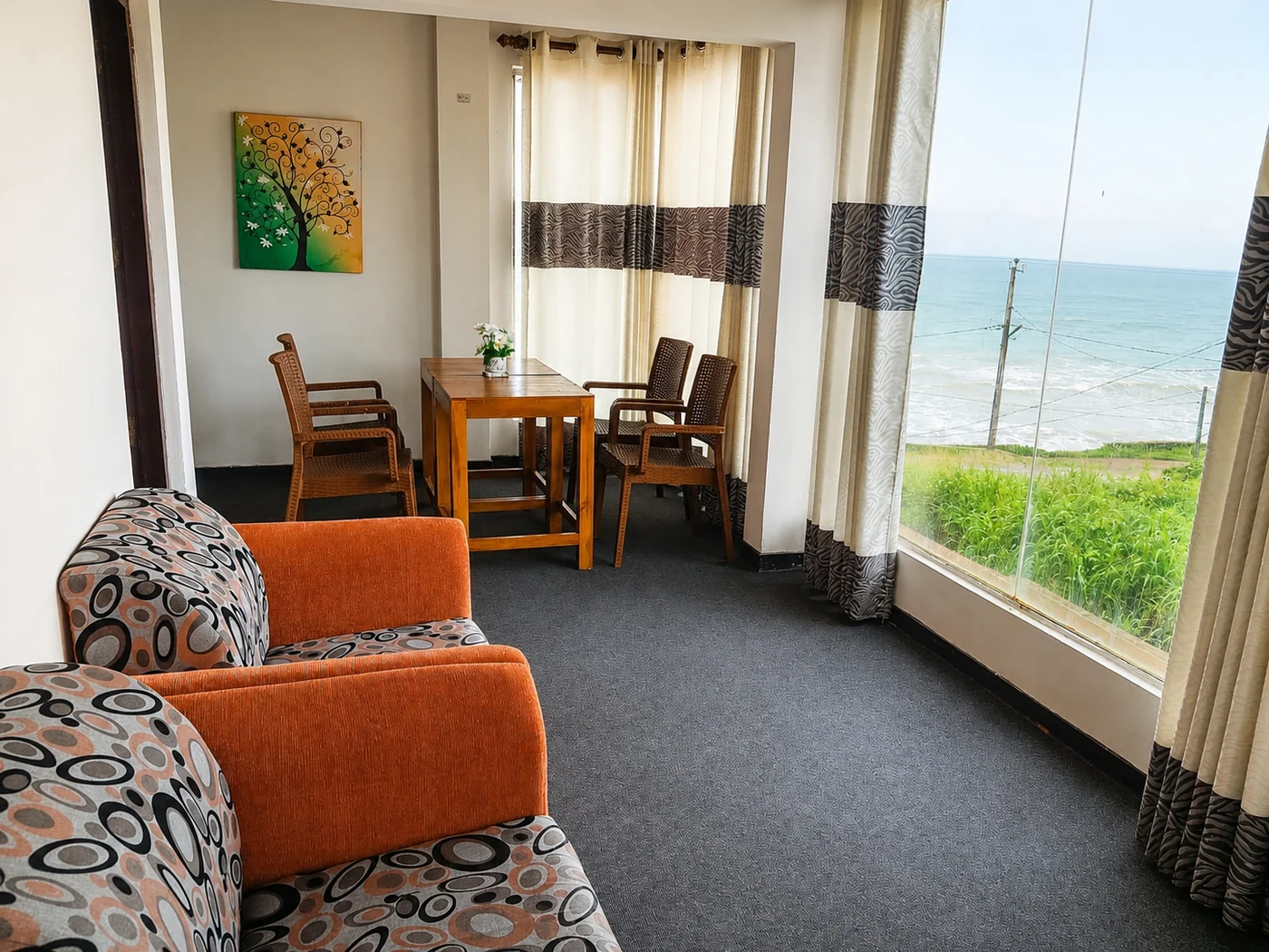 Sea view living room wide angle